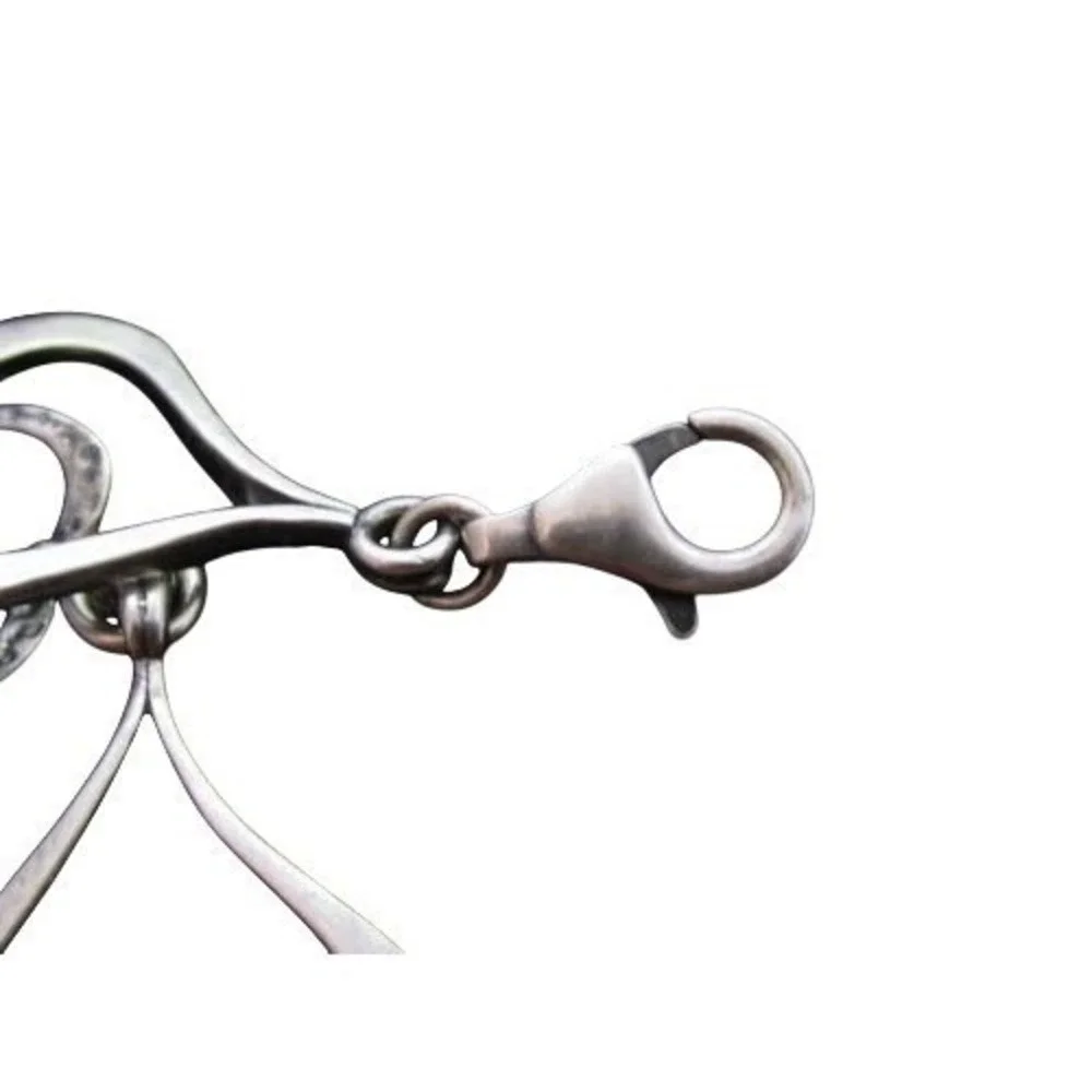 Heart Outline Vintage Sterling Silver Bracelet*9.9g*925*Starter Charm‎ Bracelet